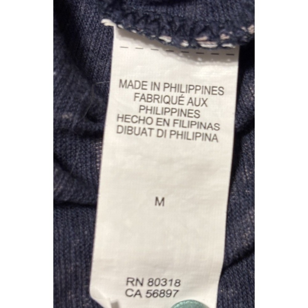 Lucky Brand Women's Navy Sleeveless Crochet Yoke/Back Tank Top Linen Blend Sz M - Picture 5 of 11